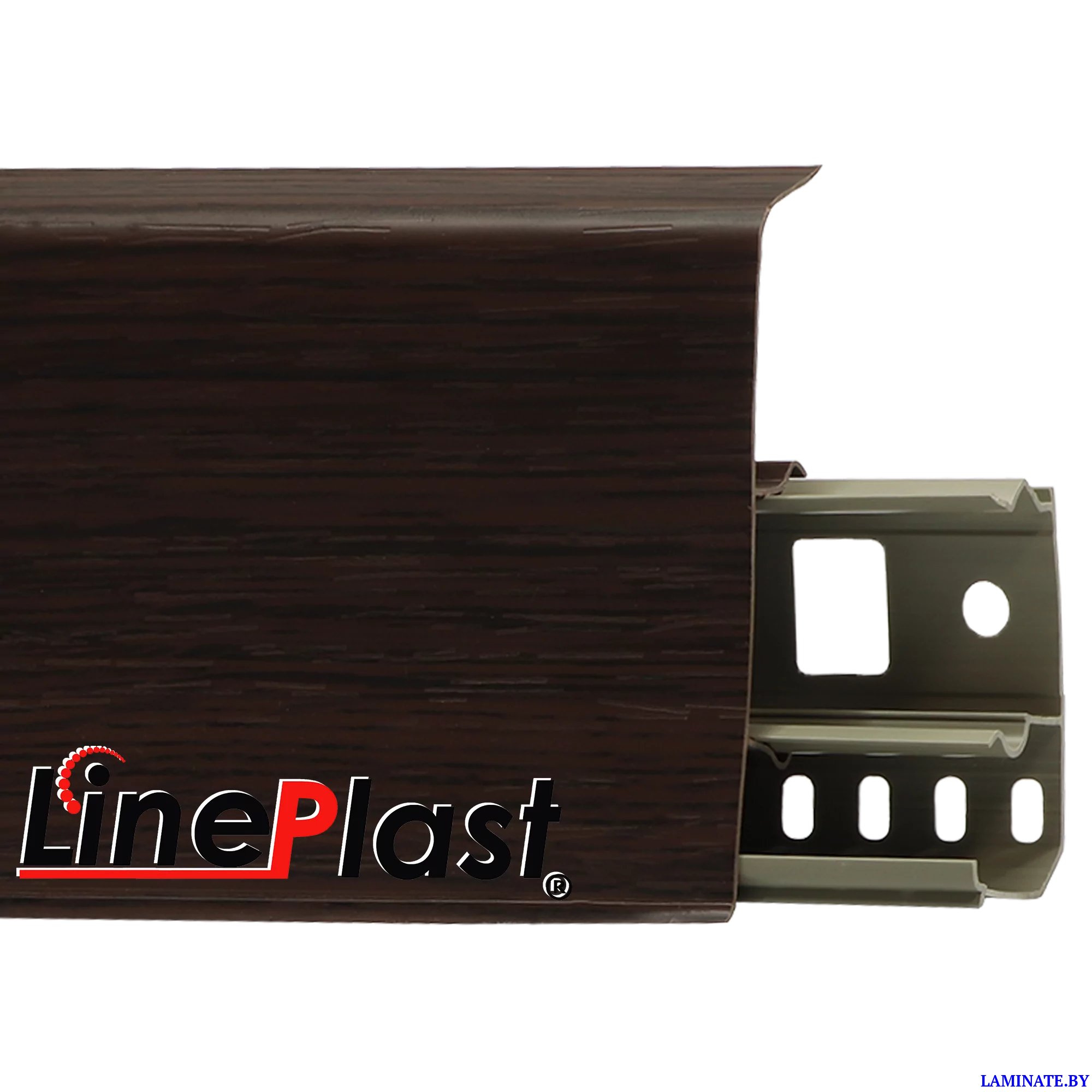 Плинтус LinePlast 85  Зебрано черно-коричневый LS026
