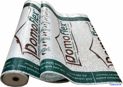 Подложка полимерная композитная DomoFlex (зеленый) 10м*1м*3мм, с клеевым клапаном/рул.10м2